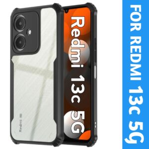 Redmi 13C 5G Case Cover (Material - TPU+Polycarbonate , Color - Black)