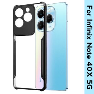 Infinix Note 40x Case Cover (Material - TPU+Polycarbonate , Color - Black)
