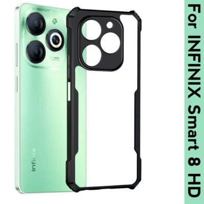 Infinix Smart 8 HD / Hot 40i Case Cover (Material - TPU+Polycarbonate , Color - Black)